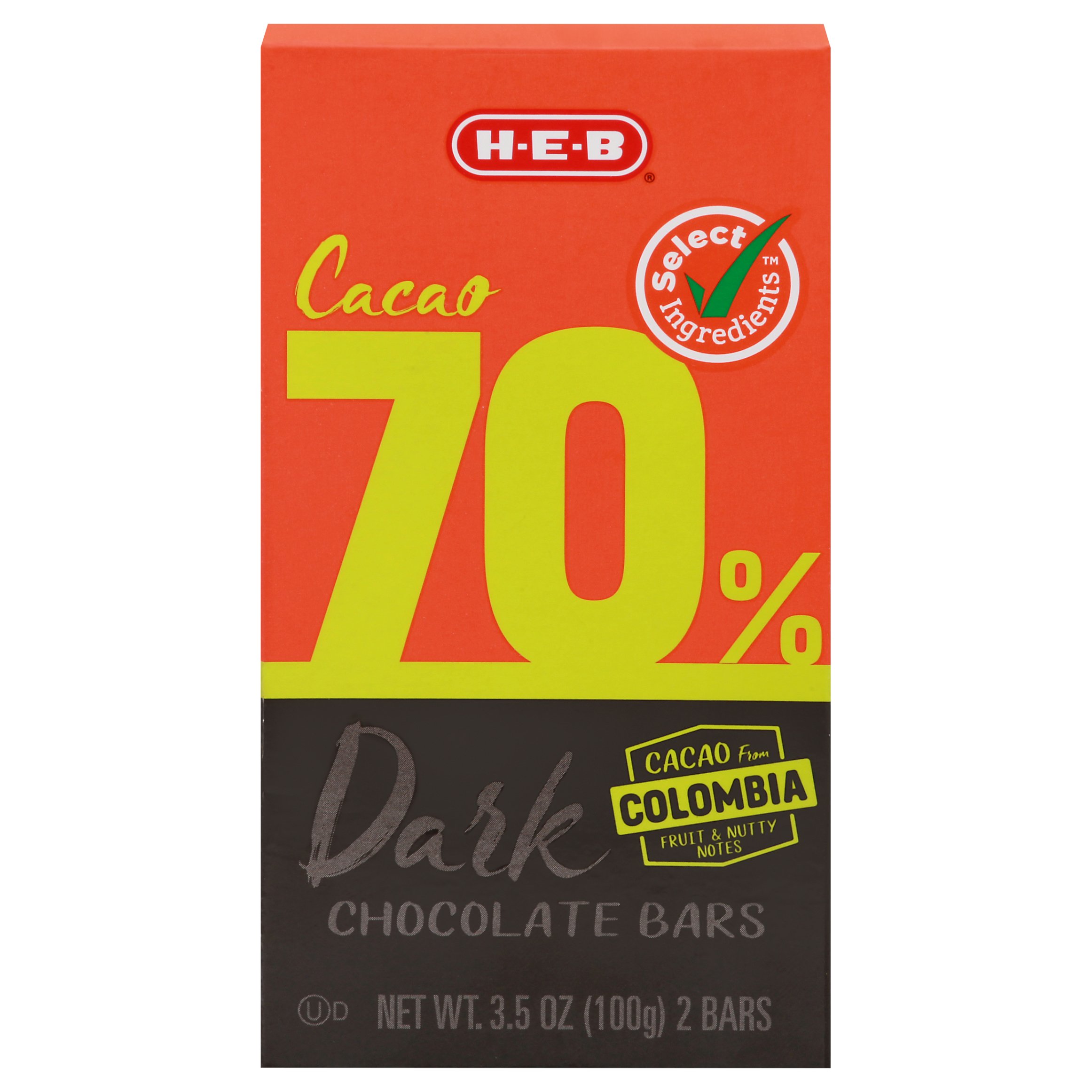 H-E-B Select Ingredients 70% Dark Chocolate Bar - Shop Snacks & Candy ...