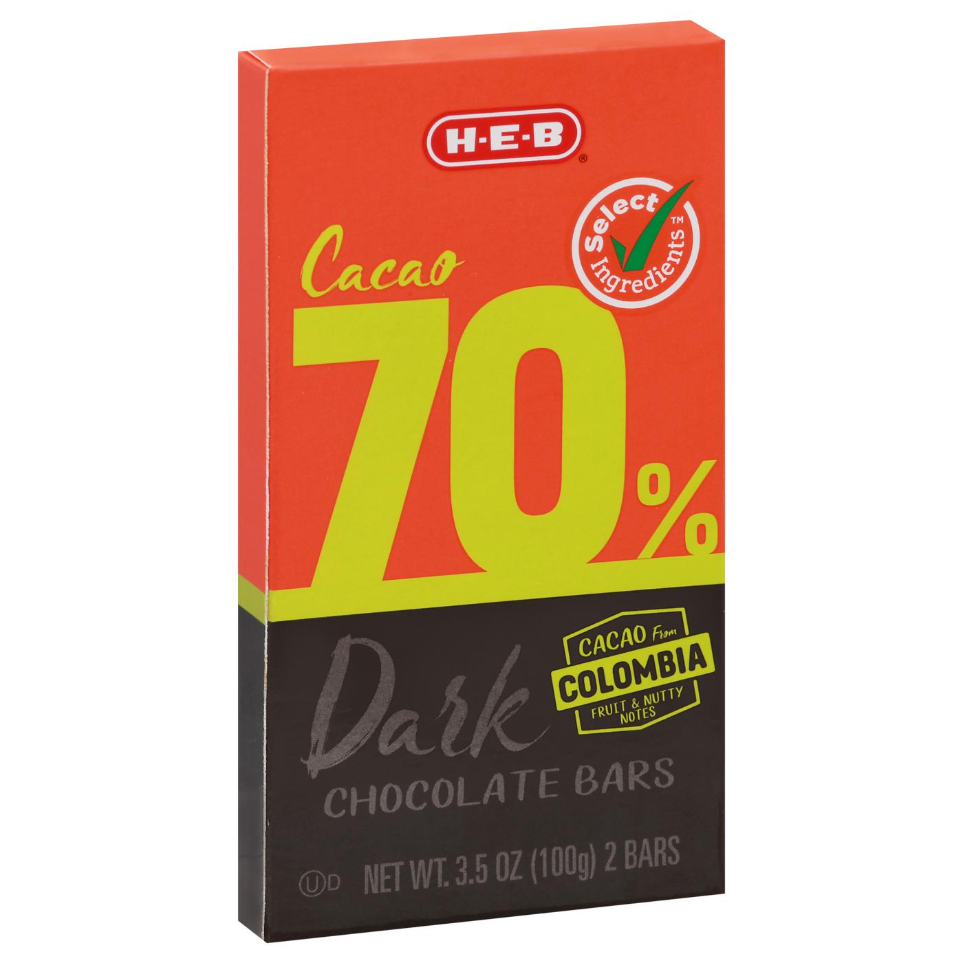 H-E-B 70% Cacao Dark Chocolate Bars; image 4 of 5