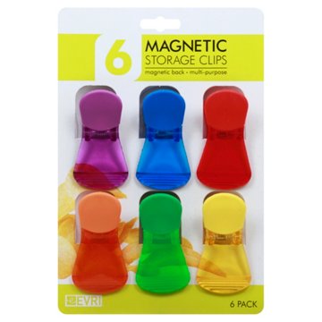 Evriholder Magnetic Assorted Storage Clips, 6 ct