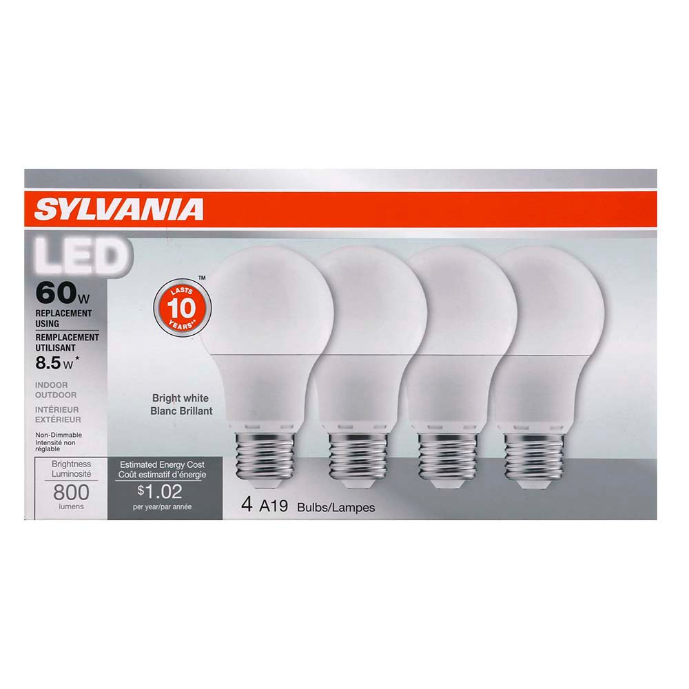 Sylvania A19 60Watt Bright White LED Light Bulbs Shop Light Bulbs at HEB