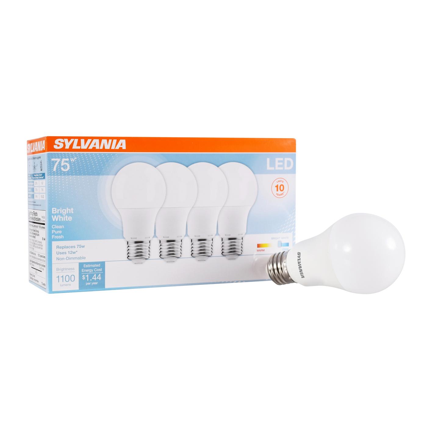 Sylvania A19 75-Watt LED Light Bulbs - Cool White; image 2 of 3