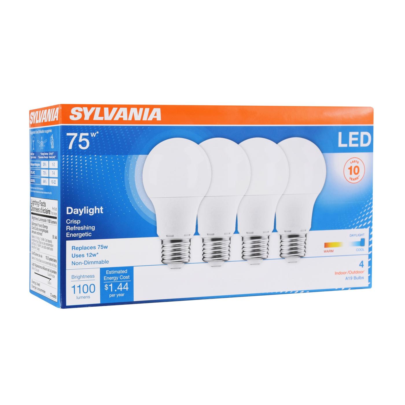 Sylvania A19 75-Watt LED Light Bulbs - Daylight; image 1 of 3