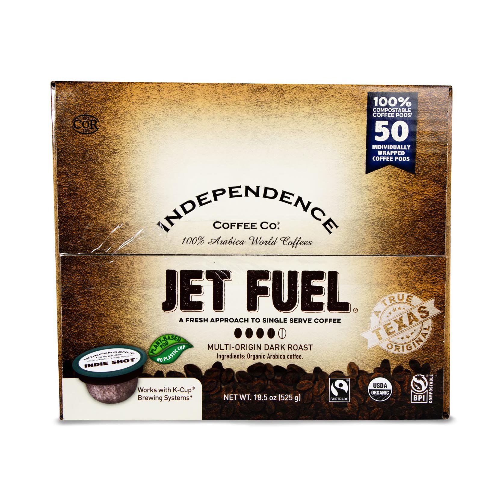 Independence Coffee Jet Fuel Dark Roast Single Serve Coffee Cups Shop