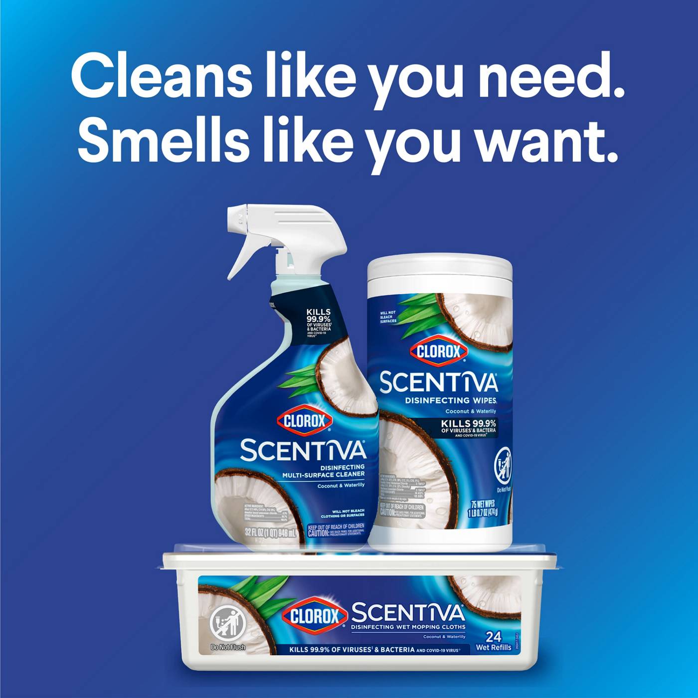 Clorox Scentiva Disinfecting Multi-Surface Cleaner - Coconut and Waterlily; image 6 of 10