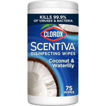Clorox Scentiva Bleach Free Cleaning Wipes - Coconut & Waterlily, 75 ct