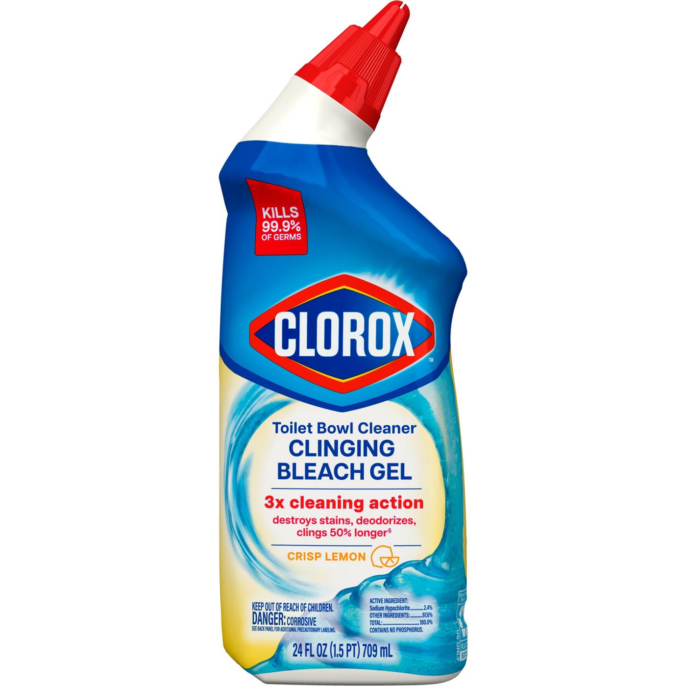 Clorox Toilet Bowl Cleaner - Clinging Bleach Gel - Crisp Lemon; image 11 of 12