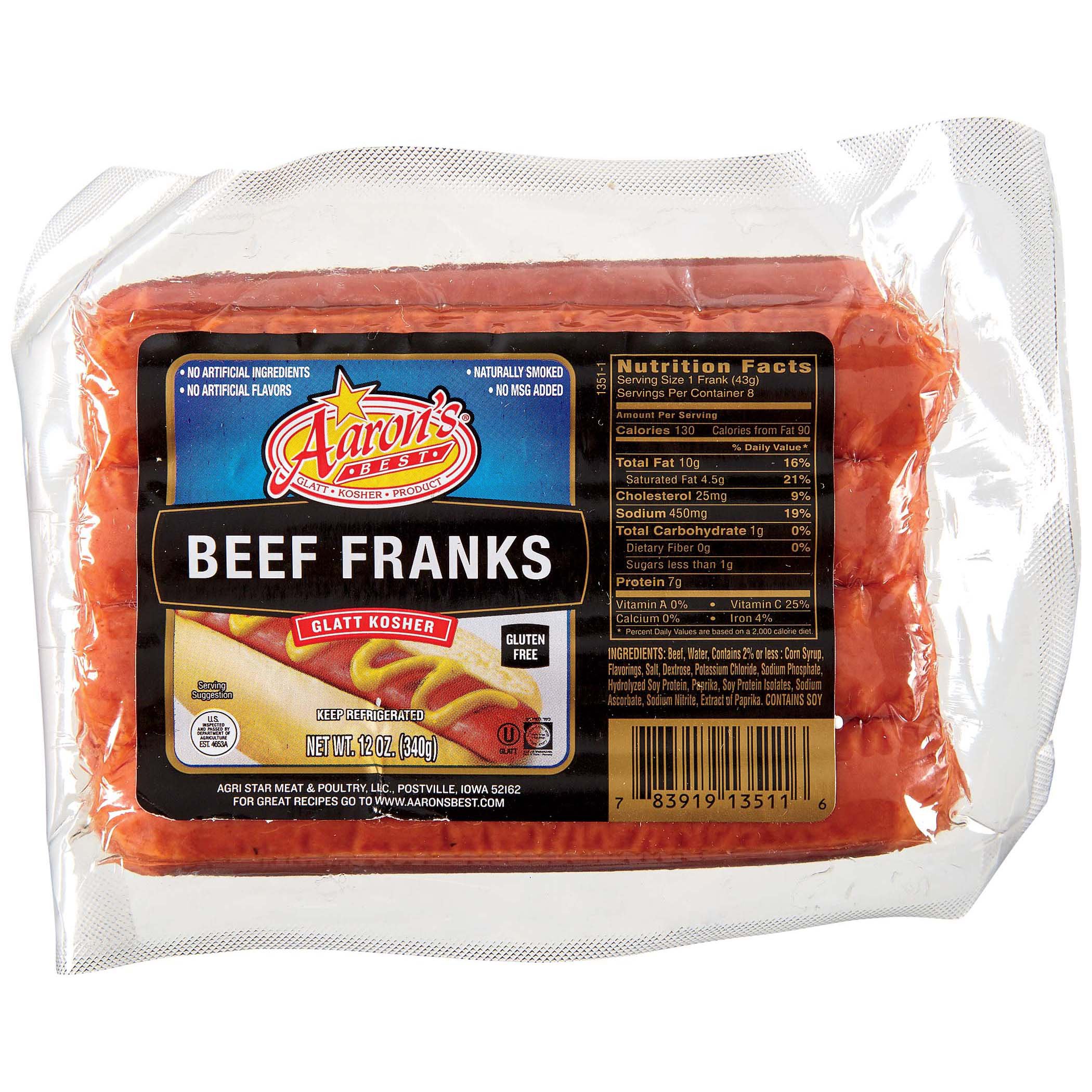 Aaron's Best Kosher Beef Franks