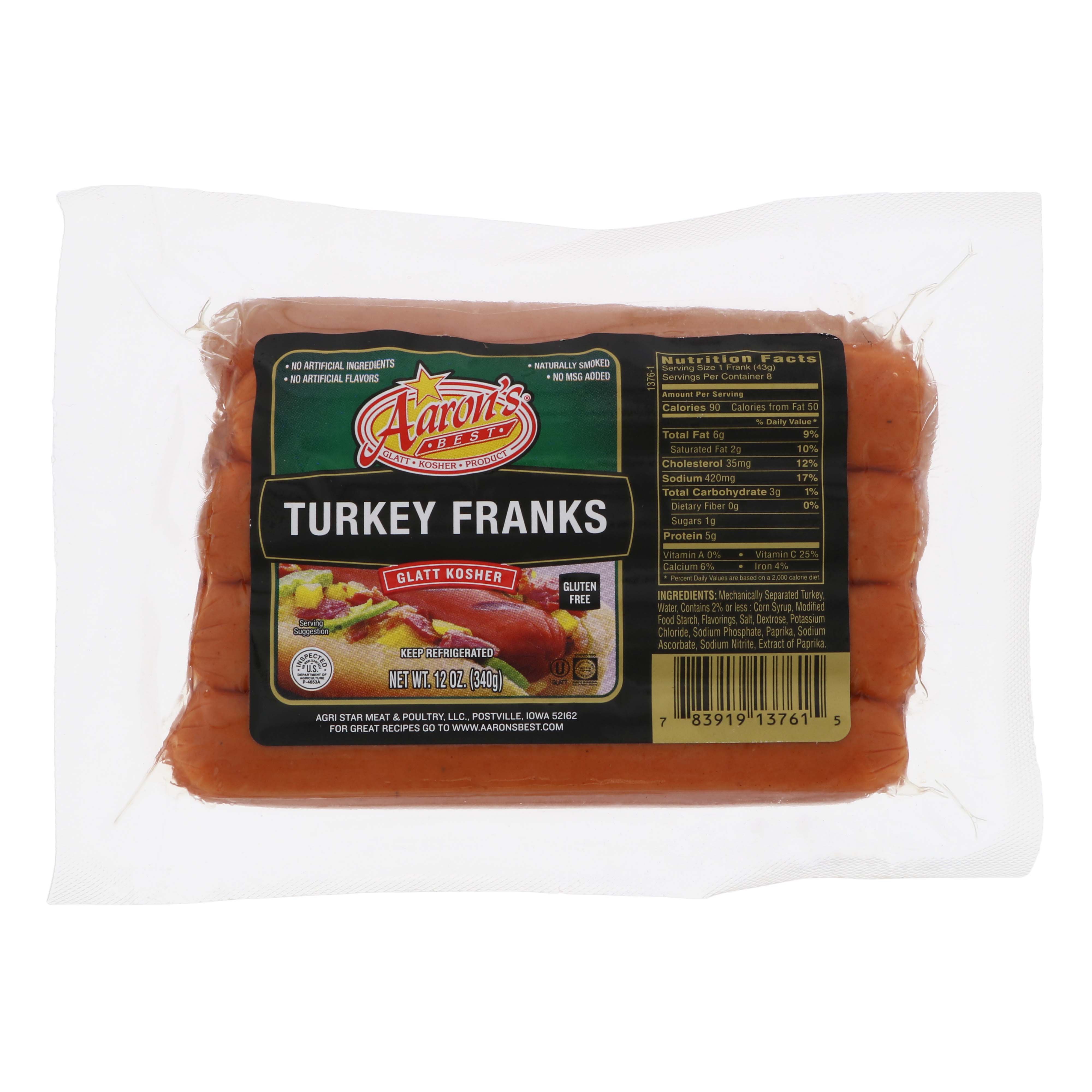 Aaron's Best Kosher Turkey Franks Shop Hot dogs at HEB