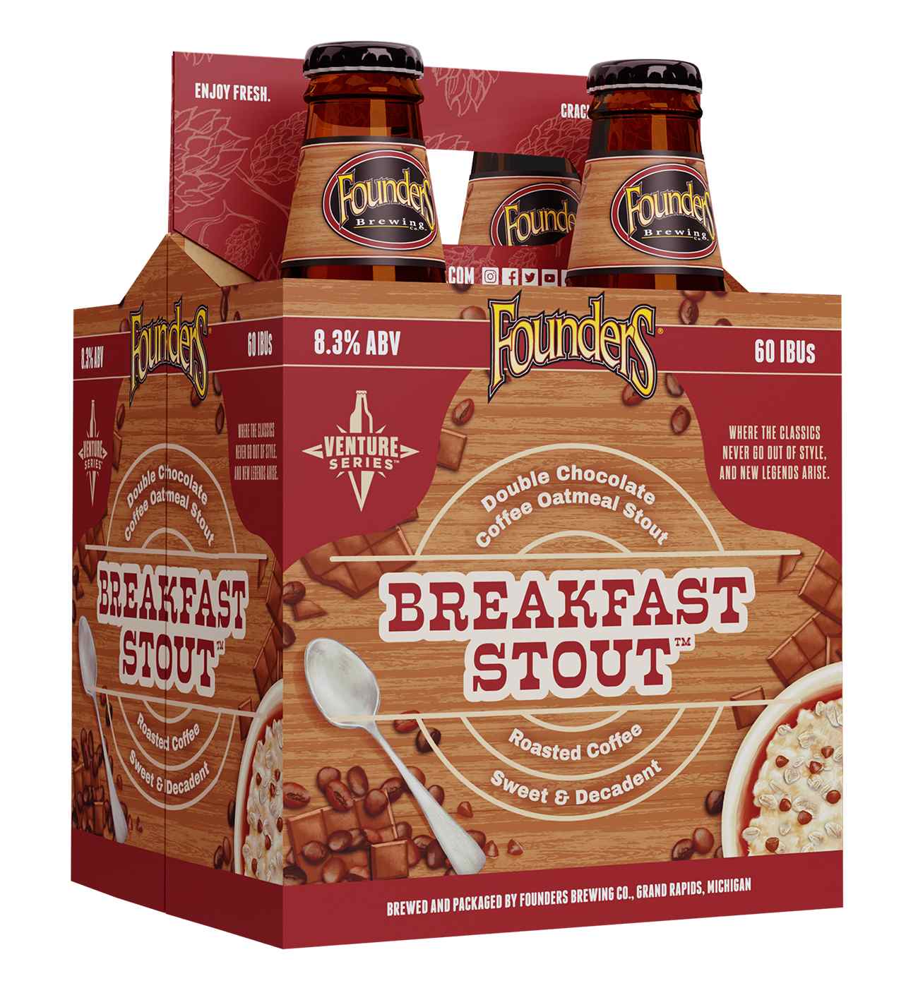 Founders Breakfast Stout Beer 4 pk Bottles; image 2 of 3