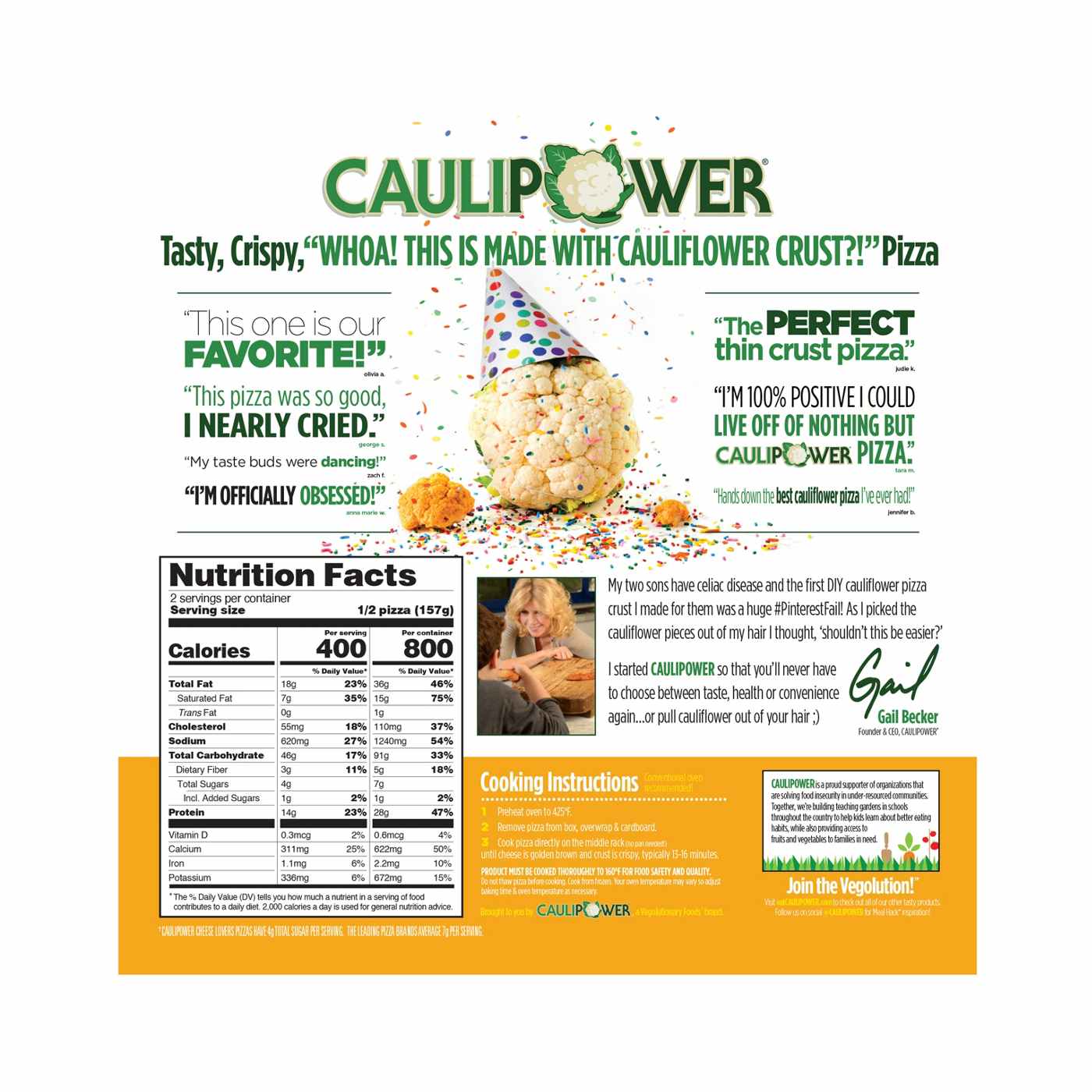 Caulipower Cheese Lovers Cauliflower Pizza; image 2 of 2