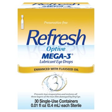 Refresh Optive Mega-3 Lubricant Eye Drops, 30 ct