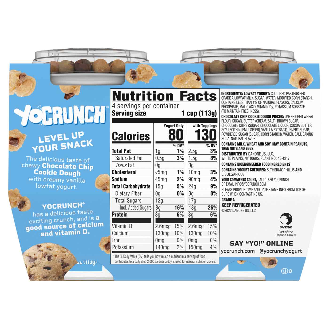 YoCrunch Low-Fat Vanilla With Cookie Dough Yogurt; image 6 of 9