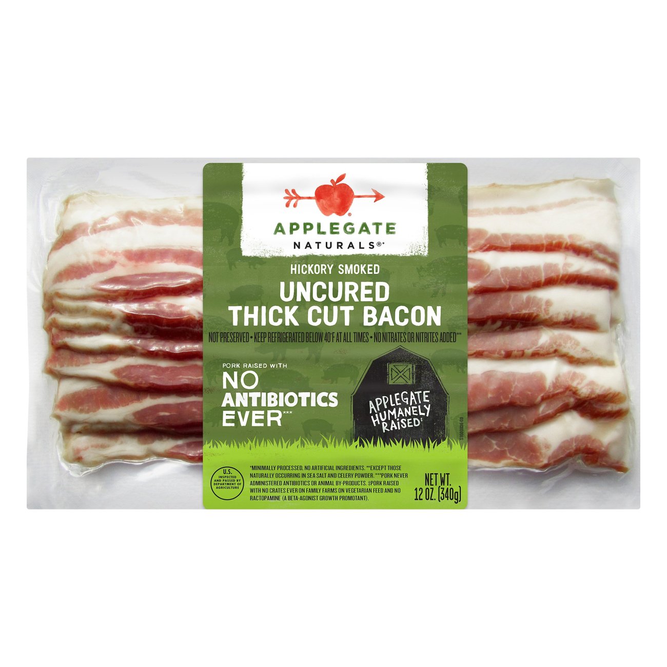 Applegate Natural Uncured Thick Cut Bacon - Shop Bacon At H-E-B