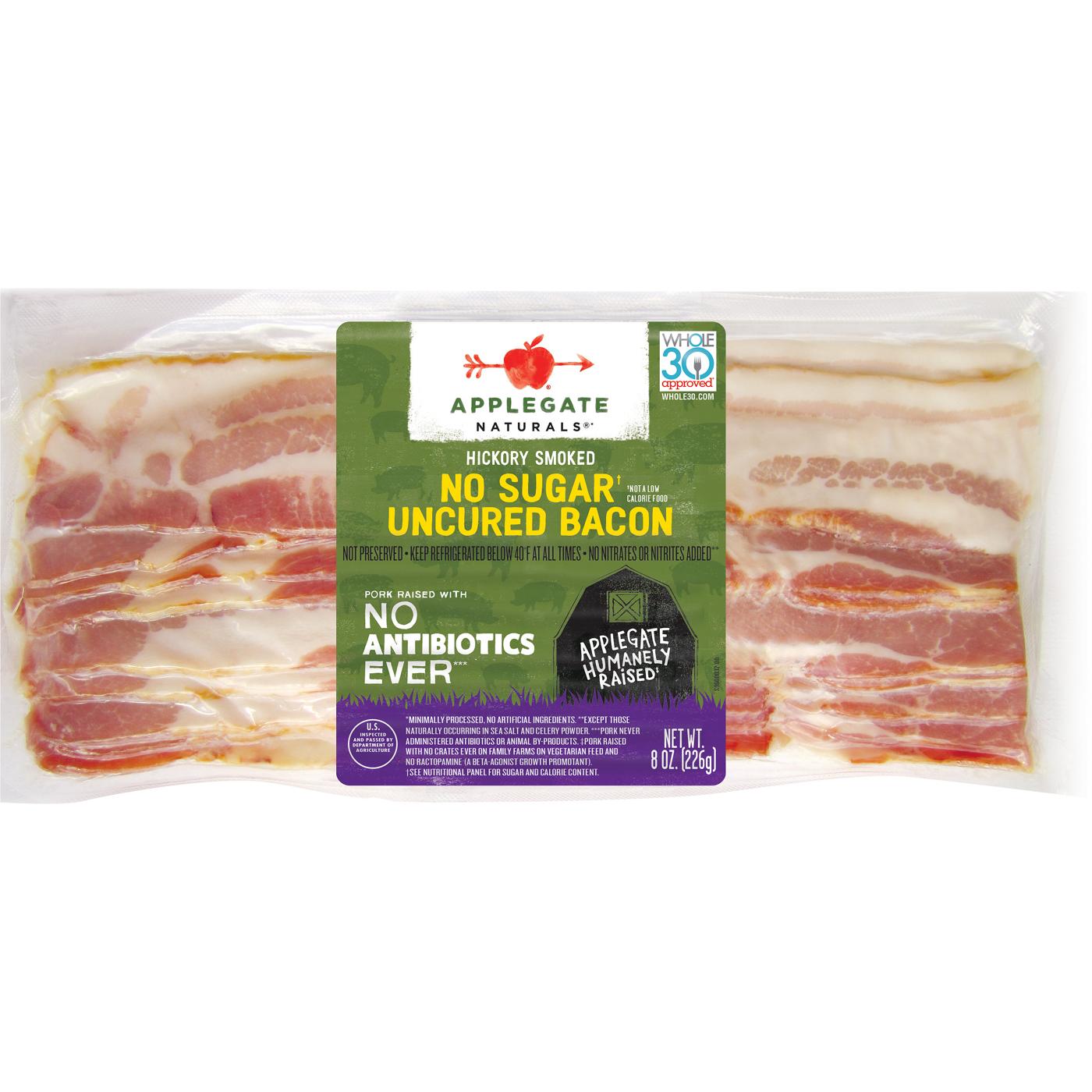Applegate Naturals Hickory Smoked No Sugar Uncured Bacon ; image 1 of 3