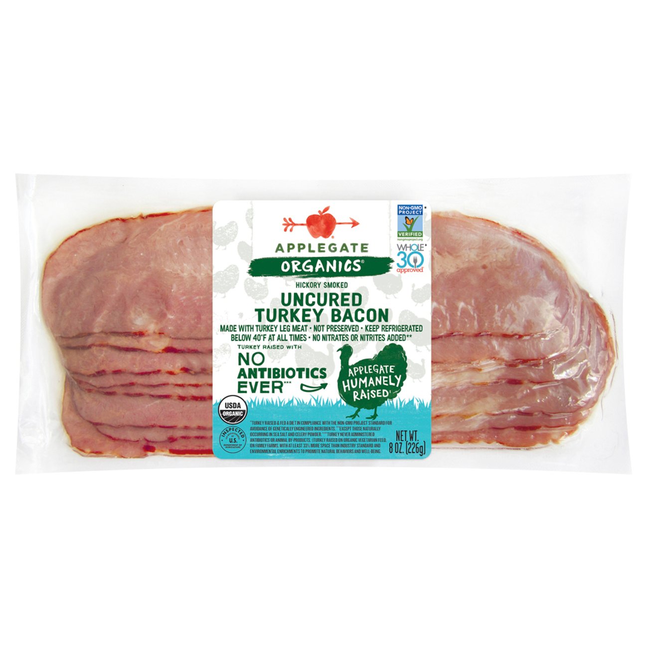 Applegate Organics Hickory Smoked Uncured Turkey Bacon - Shop Bacon at 