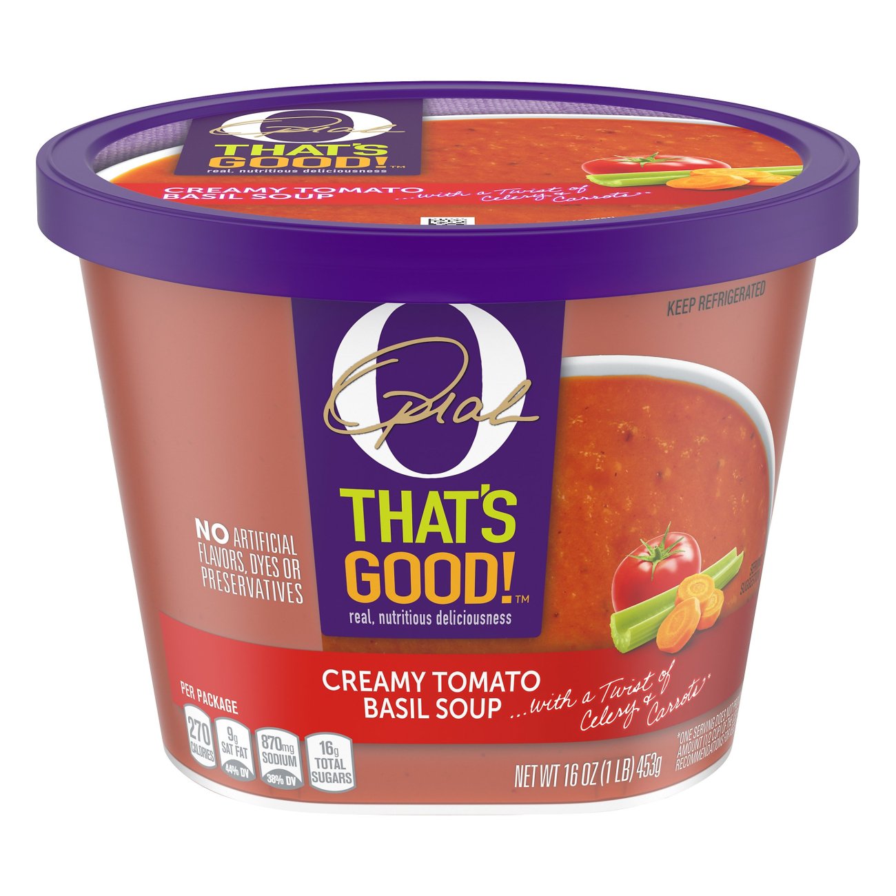 Oprah O That's Good Creamy Tomato Basil Soup Shop Soup at HEB