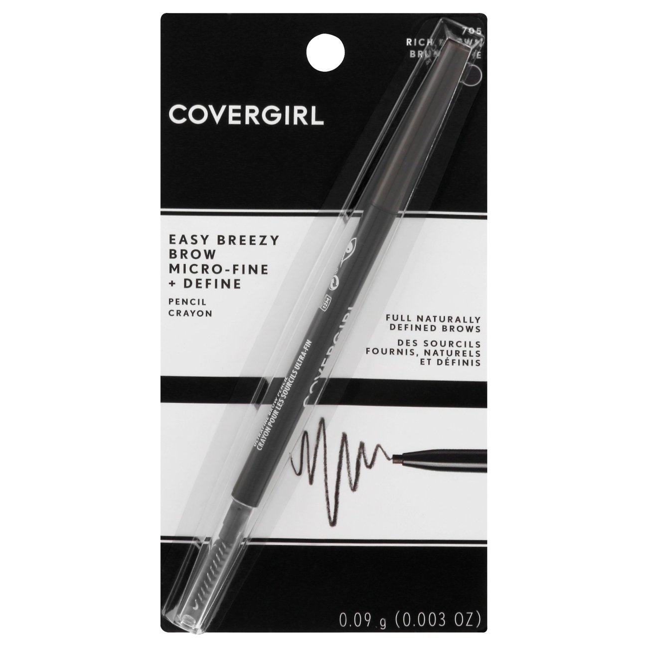 Covergirl Easy Breezy Brow Micro Fine Define Pencil 705 Rich Brown Shop Brow Pencils