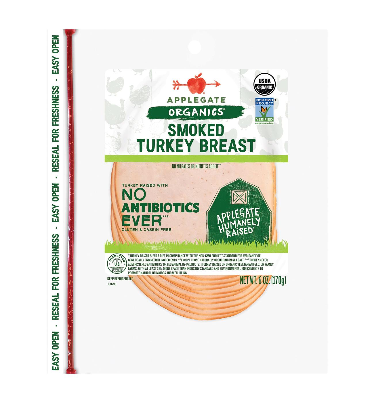 Applegate Organics Smoked Turkey Breast Sliced; image 1 of 2