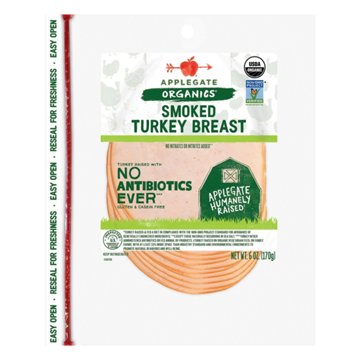 Applegate Organics Smoked Turkey Breast Sliced, 6 oz
