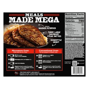 Banquet Mega Meals Salisbury Steak with Mashed Potatoes Frozen Meal