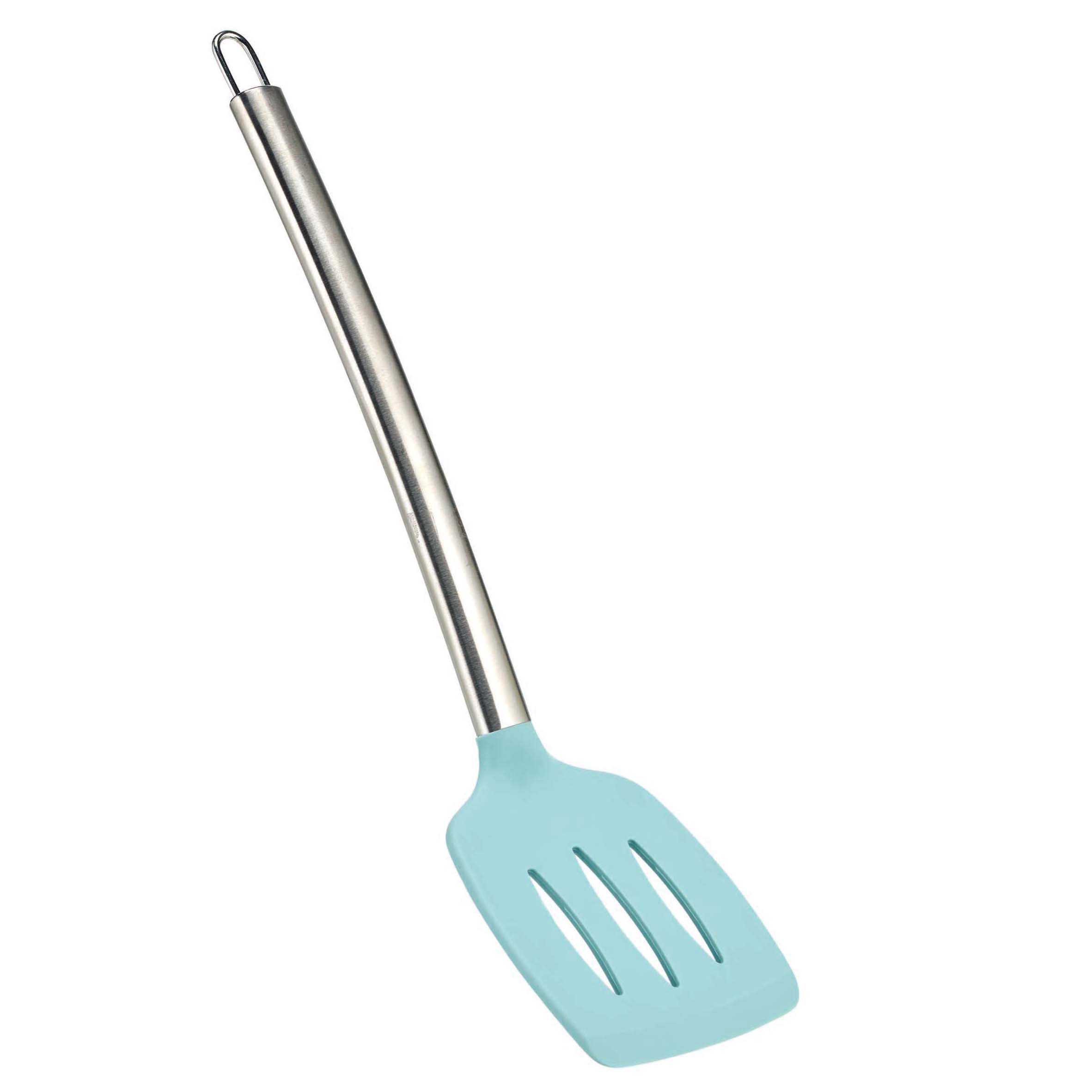 Cocinaware Blue Silicone Slotted Turner With Stainless Steel Handle ...