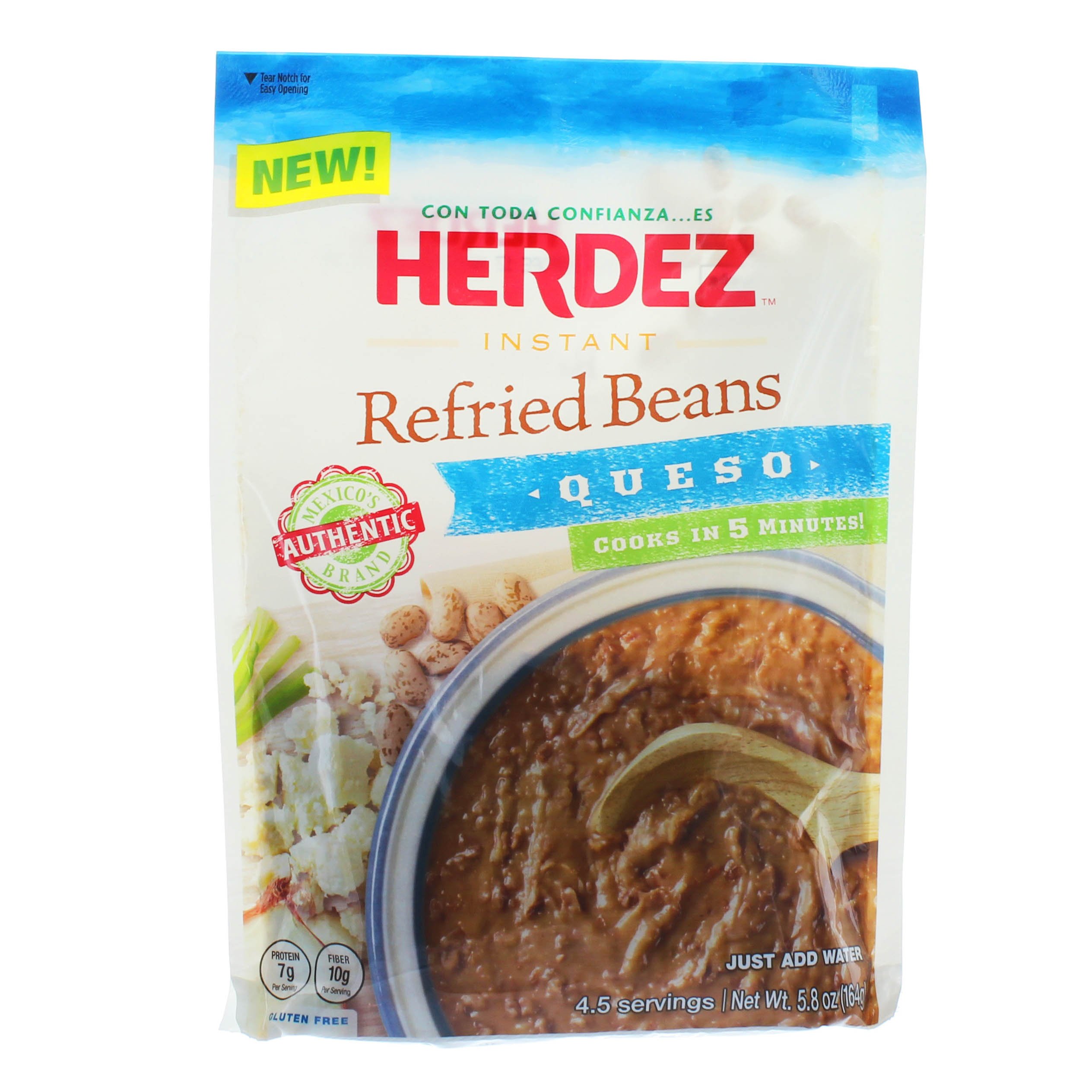 Herdez Queso Refried Beans Shop Beans & Legumes at HEB