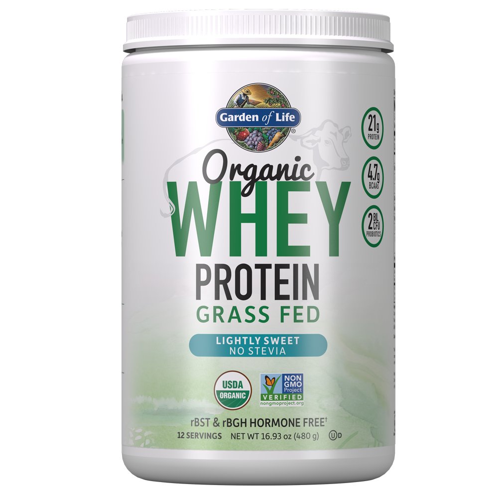 garden of life organic whey protein grass fed lightly sweet