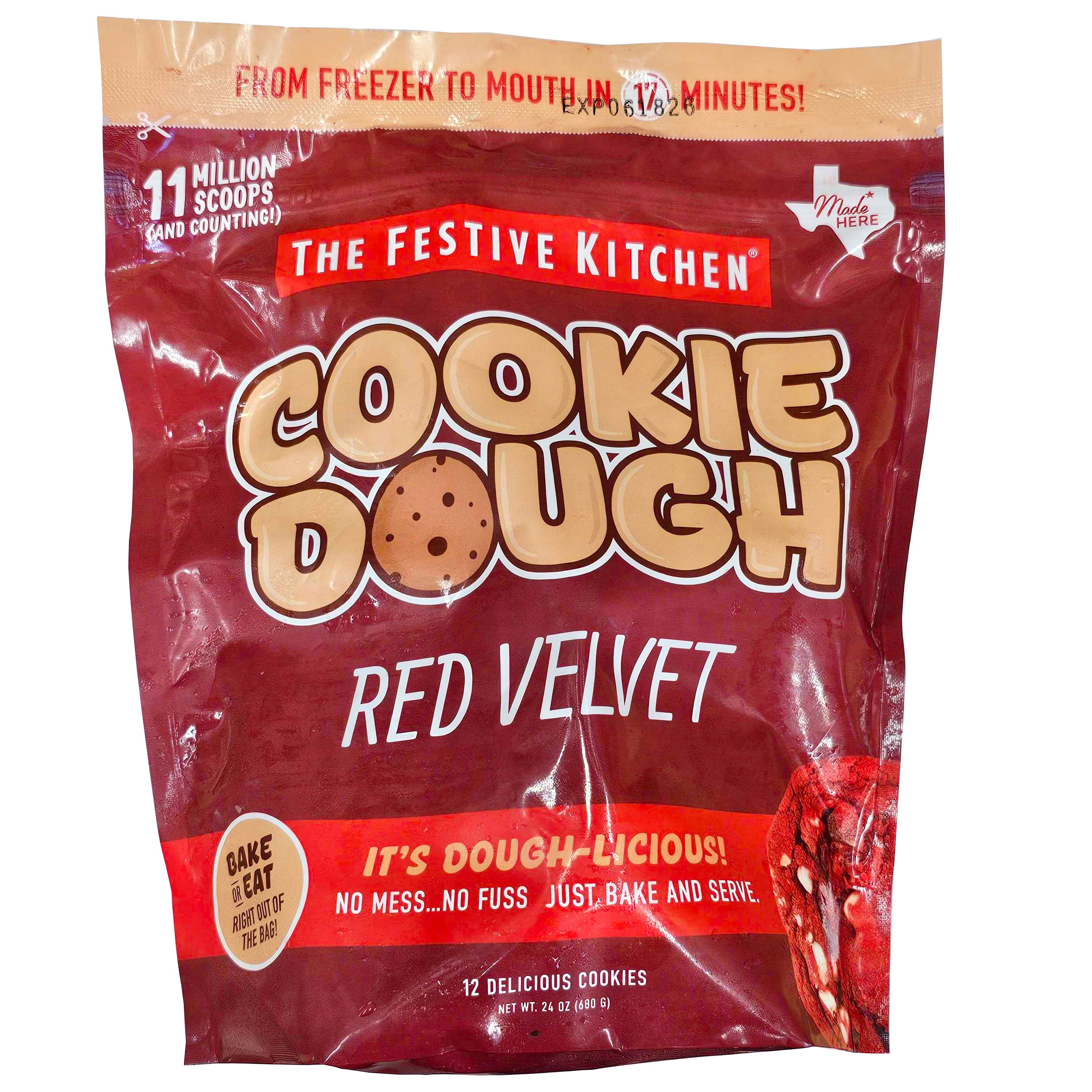 Festive Kitchen Red Velvet Cookie Dough Balls, 24 oz | Central