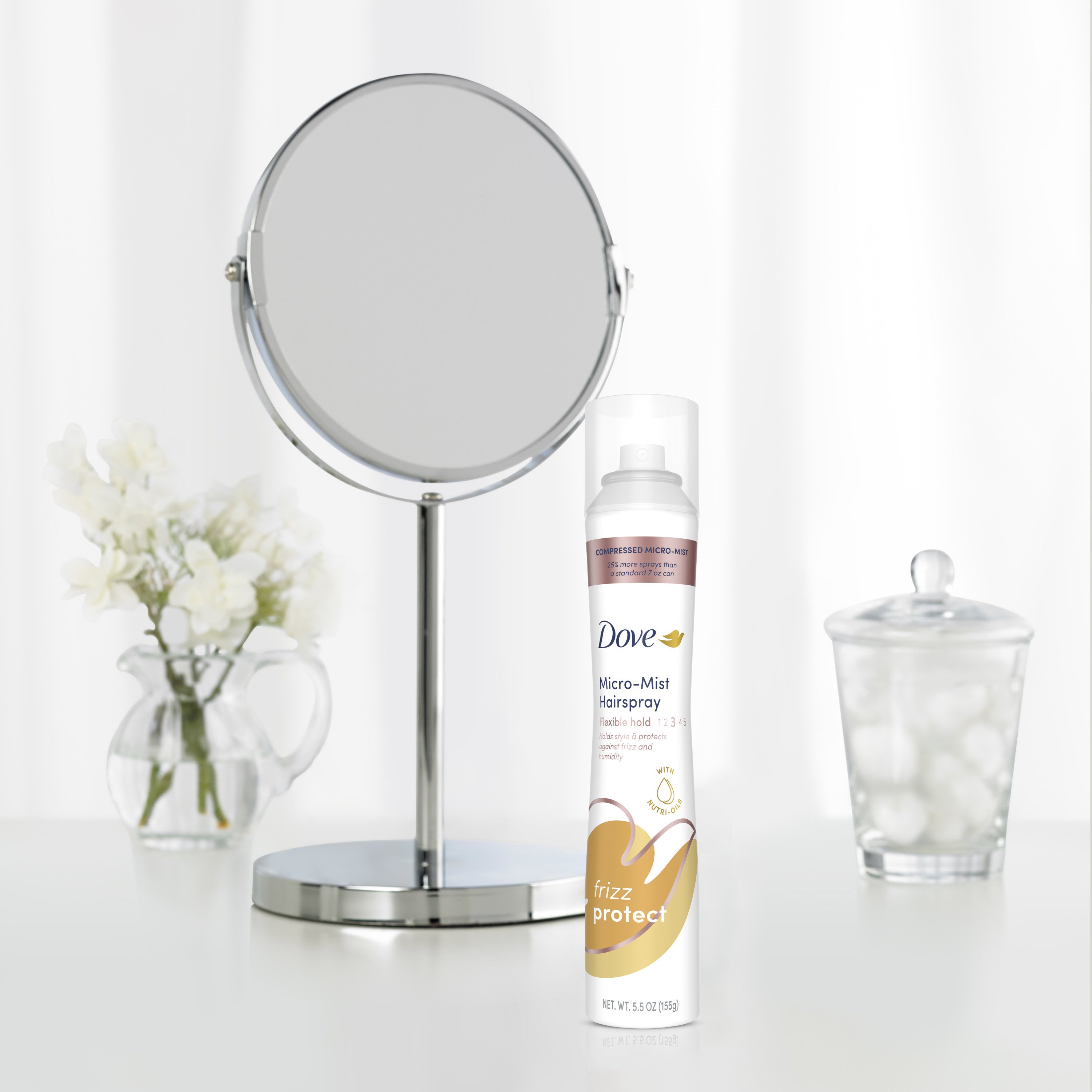 Dove Style + Care Haarspray Flexibel Hold – Micro Mist, 140 Ml, 6er Pack Für Langanhaltenden Halt & Glanz