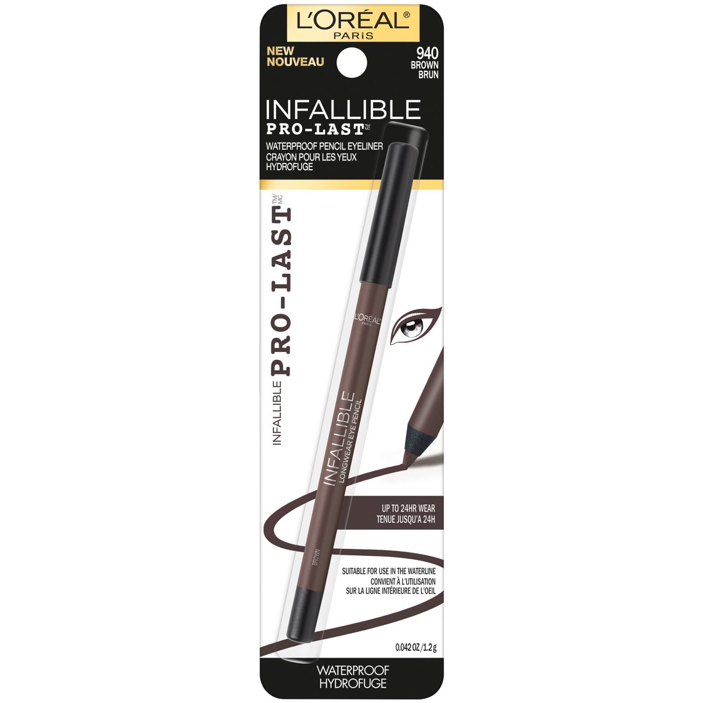 L'Oréal Paris Infallible Pro-Last Waterproof, Up to 24HR Pencil Eyeliner Brown; image 1 of 2