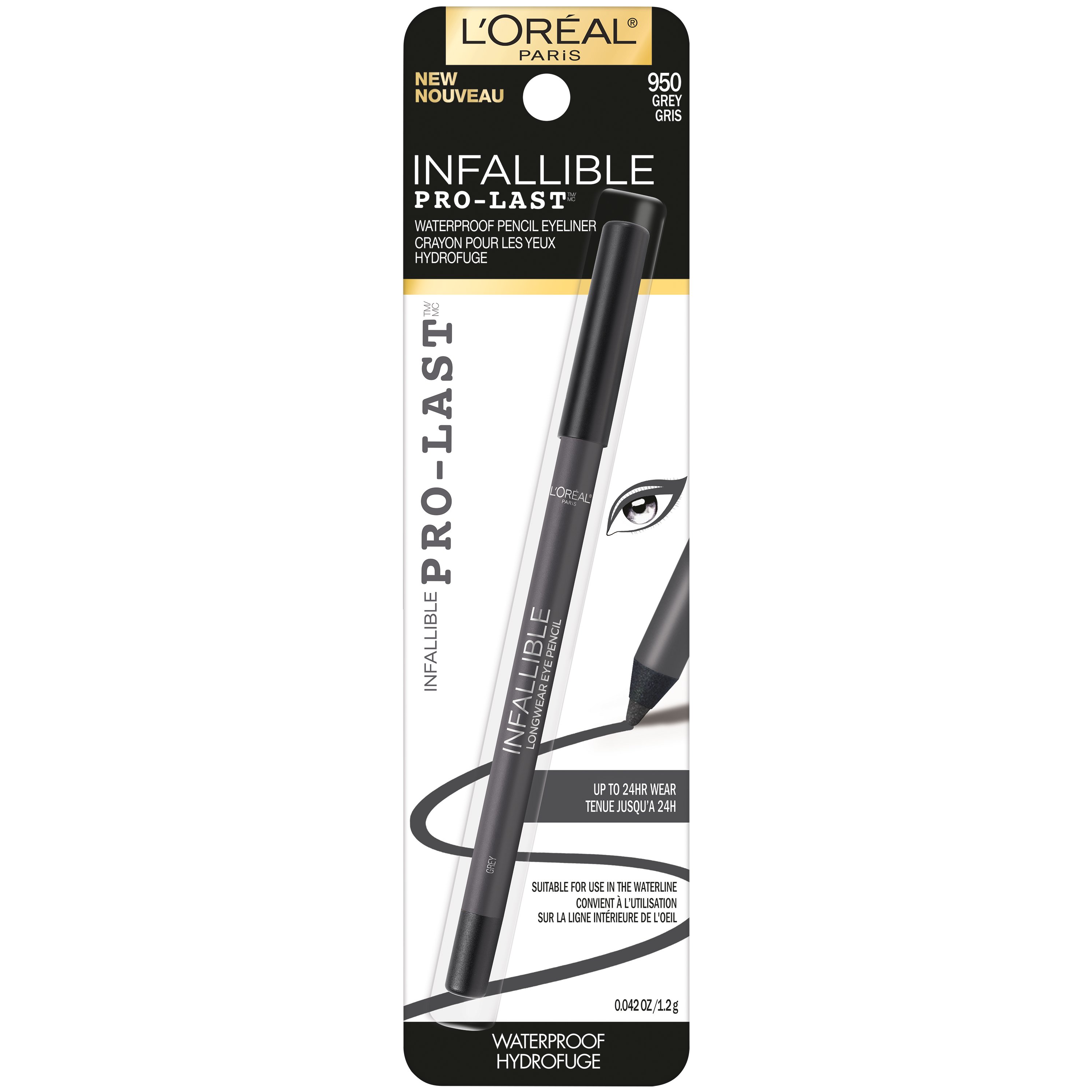 L'Oreal Paris Infallible ProLast Waterproof Pencil Eyeliner, Grey