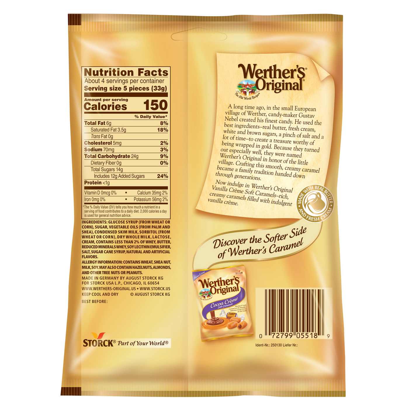 Werther's Original Soft Vanilla Creme Caramel Candy; image 6 of 6
