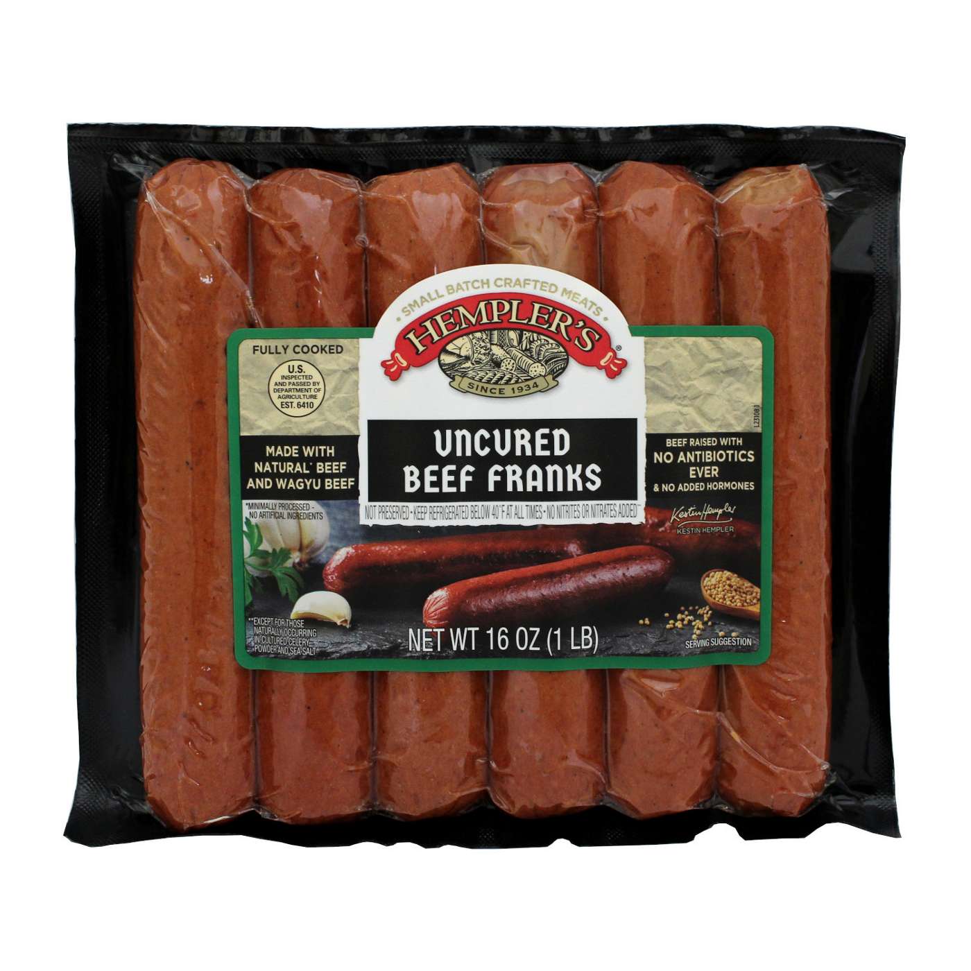 Hempler's Uncured Wagyu Beef Franks; image 1 of 2