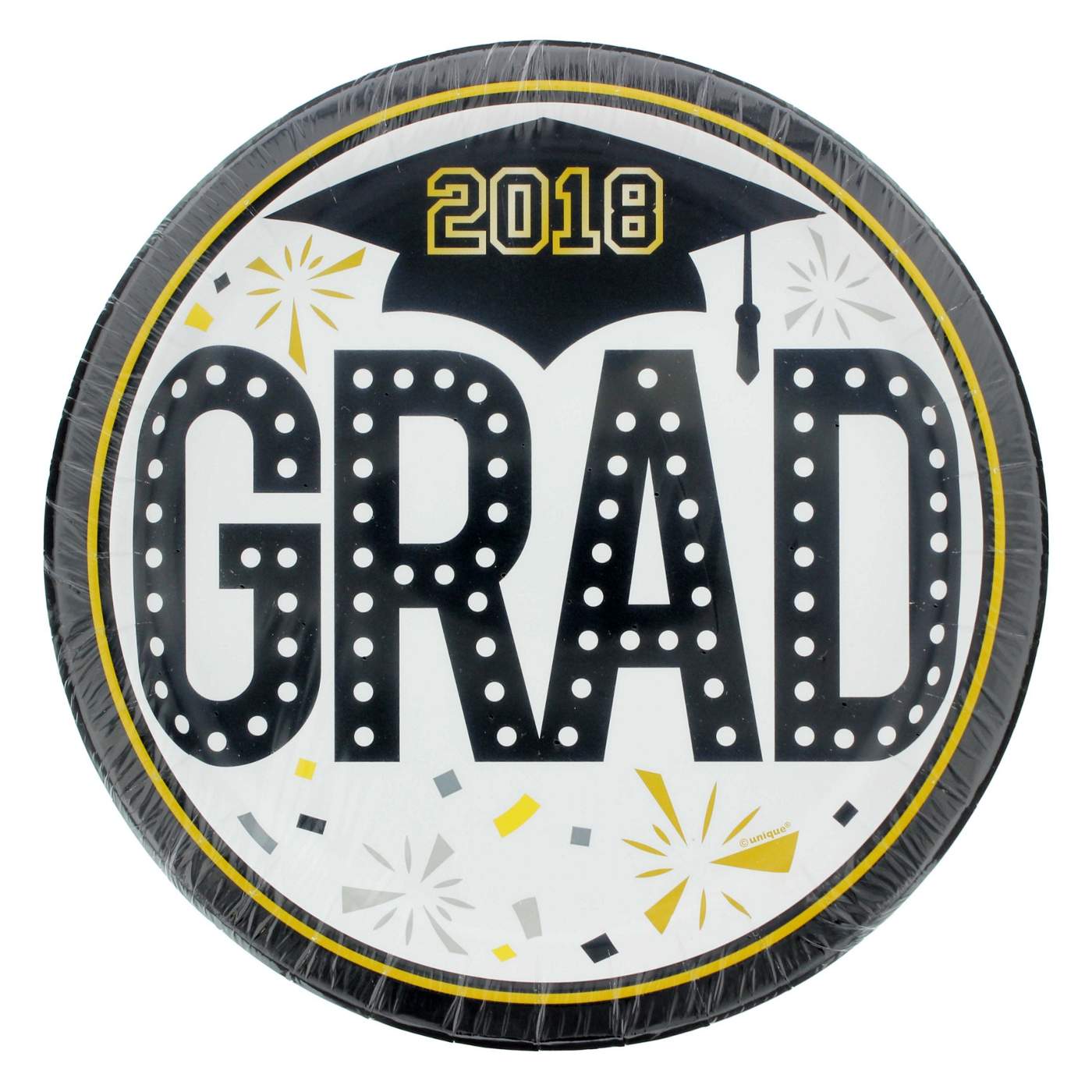 Unique Firework 2018 Graduation Plates, 9 inch; image 2 of 2