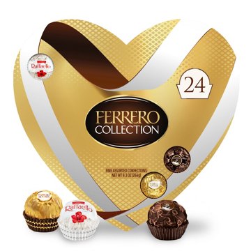 Ferrero Collection Fine Assorted Confections Valentine's Heart Gift Box, 24 pc