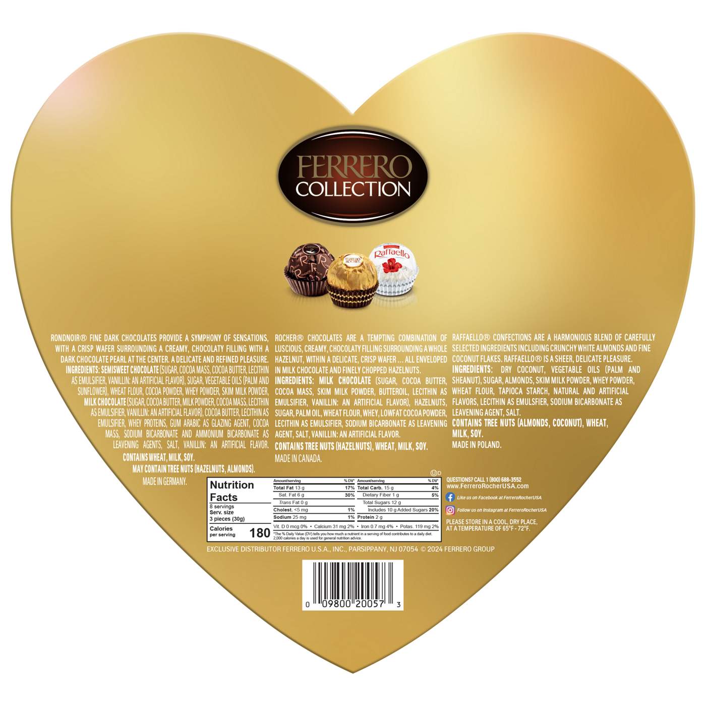 Ferrero Collection Fine Assorted Confections Valentine's Heart Gift Box, 24 pc; image 3 of 7