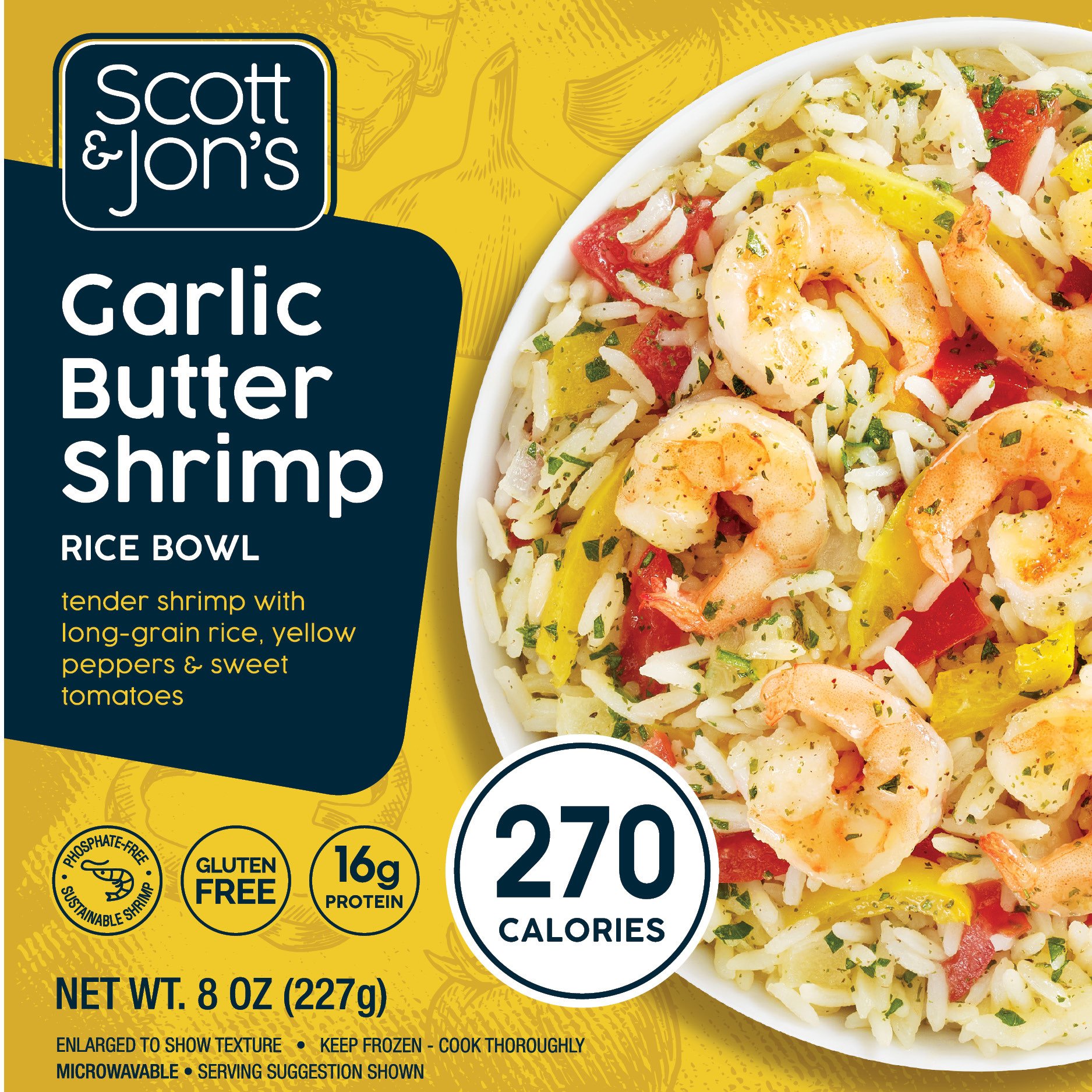 Scott & Jon's Garlic Butter Shrimp Rice Bowl Frozen Meal - Shop Entrees