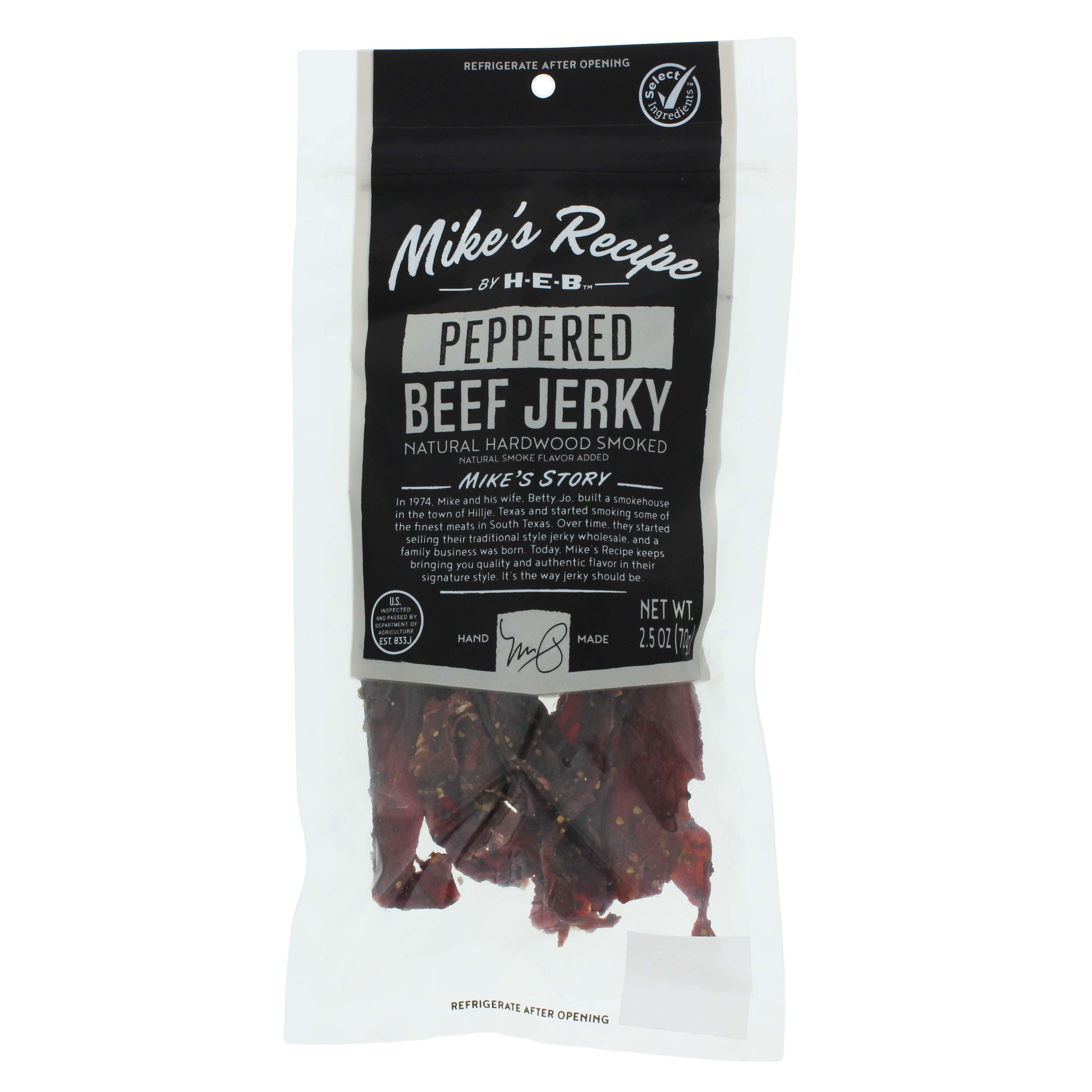 H E B Mike S Recipe Peppered Beef Jerky Shop Jerky At H E B