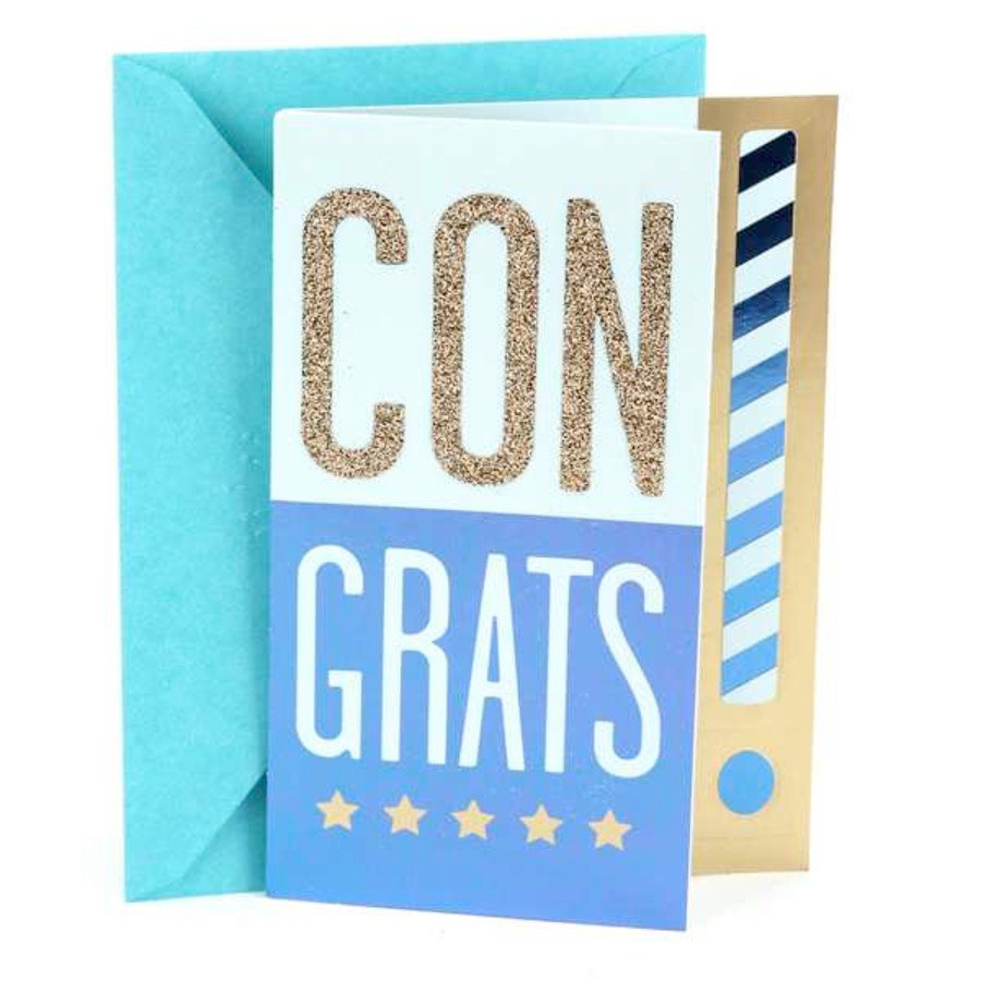 Hallmark Glückwunschkarte Zum Schulabschluss – Mit Glitzer & Goldfolie, 14,7x21,1 Cm – Inkl. Umschlag