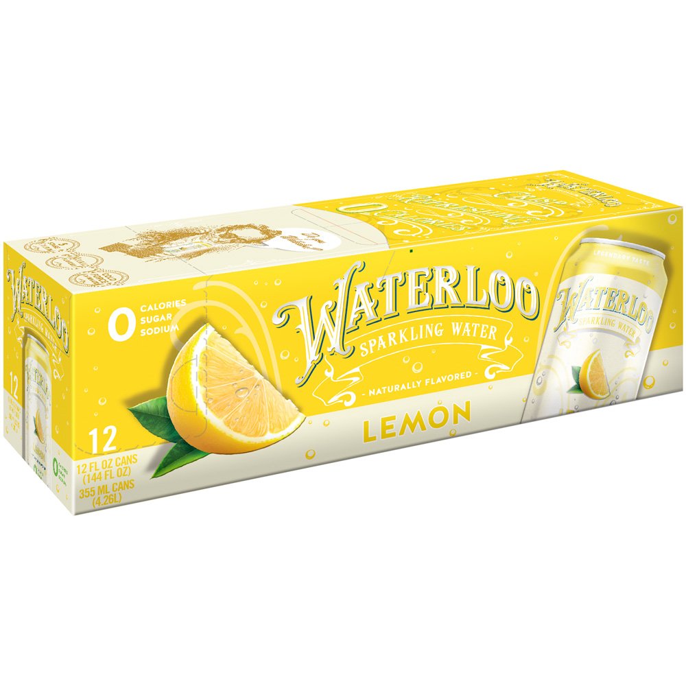 Waterloo Lemon Sparkling Water 12 oz Cans Shop Water at HEB
