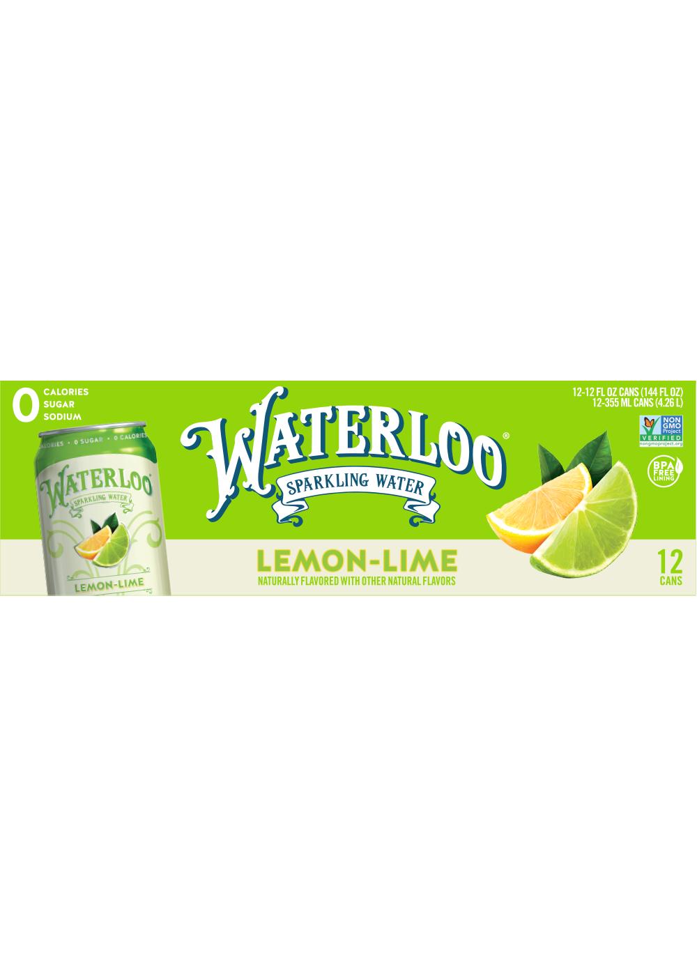 Waterloo Lemon-Lime Sparkling Water 12 pk Cans; image 1 of 2