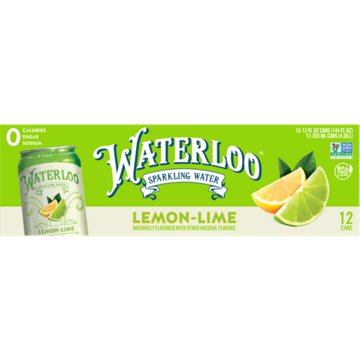 Waterloo Lemon Lime Sparkling Water 12 pk Cans, 12 oz