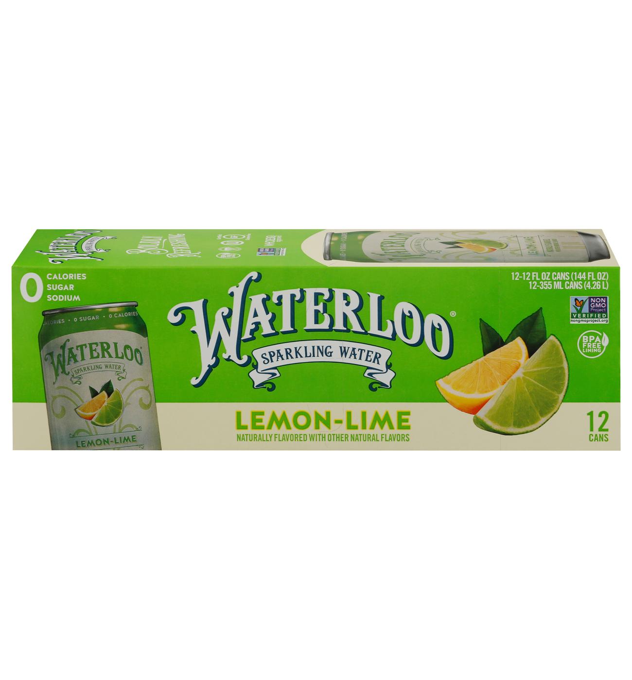 Waterloo Lemon Lime Sparkling Water 12 pk Cans; image 4 of 6