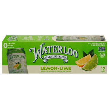 Waterloo Lemon Lime Sparkling Water 12 pk Cans, 12 oz