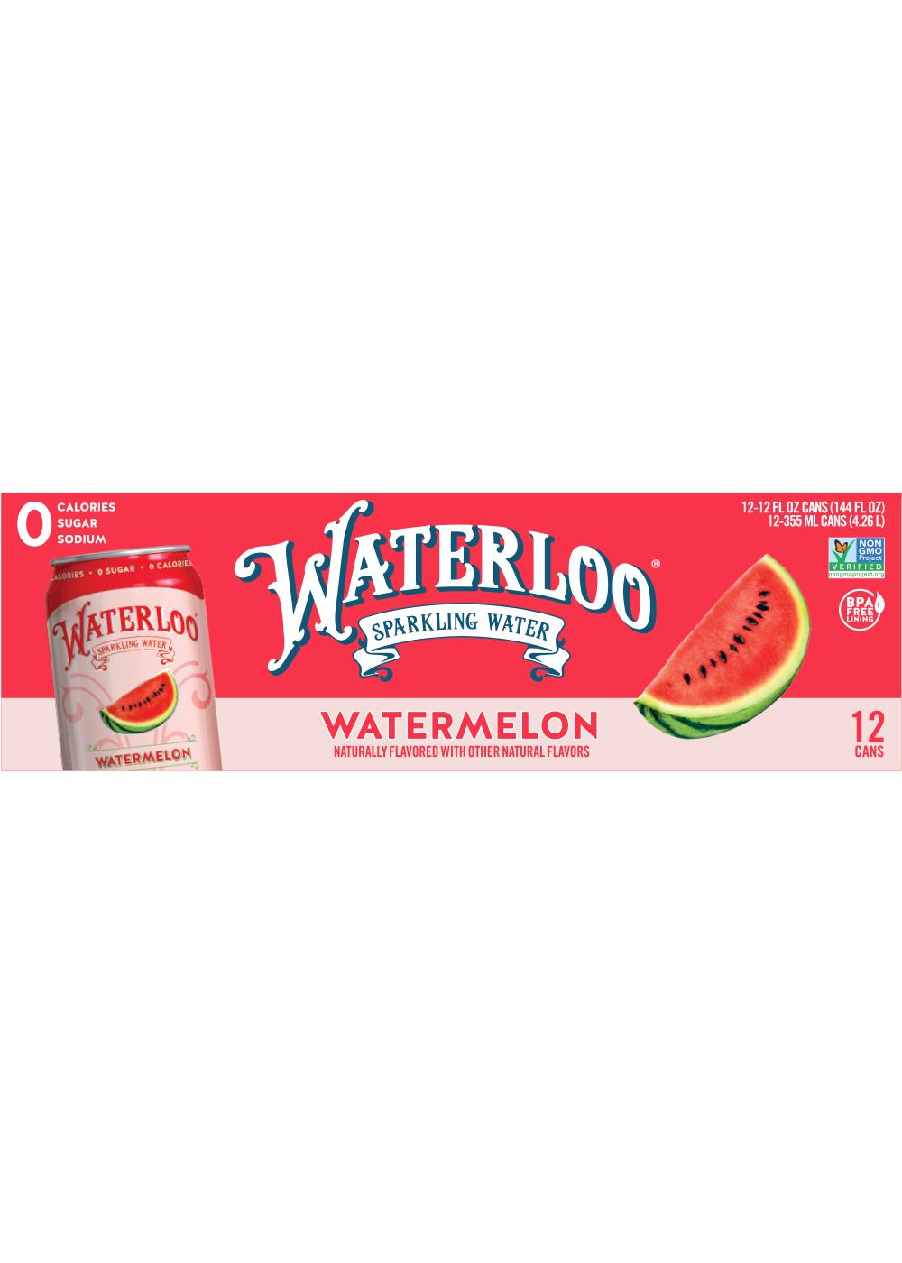 Waterloo Watermelon Sparkling Water 12 pk Cans; image 1 of 2