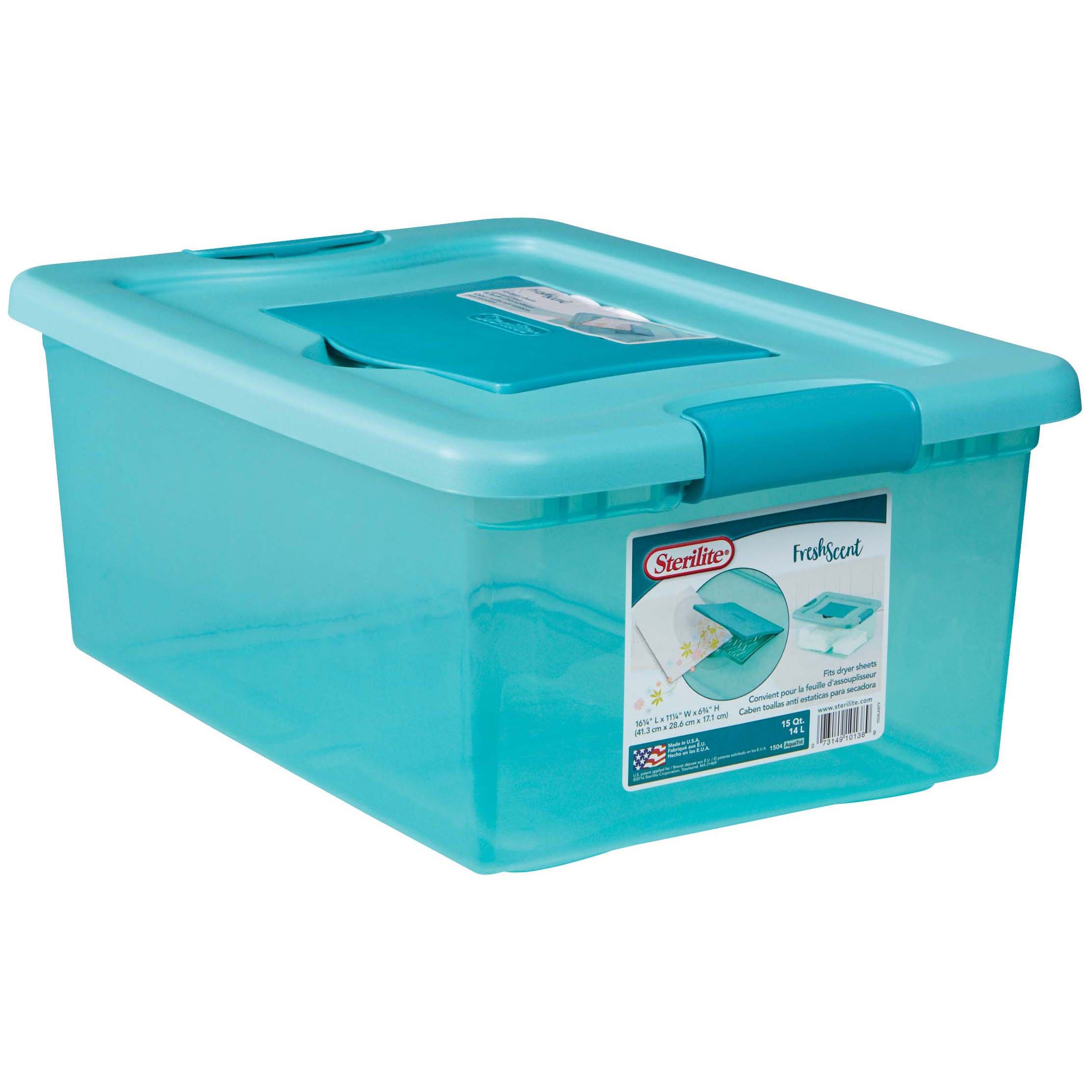 Sterilite Fresh Scent Aqua Storage Box with Lid Shop Storage Bins at