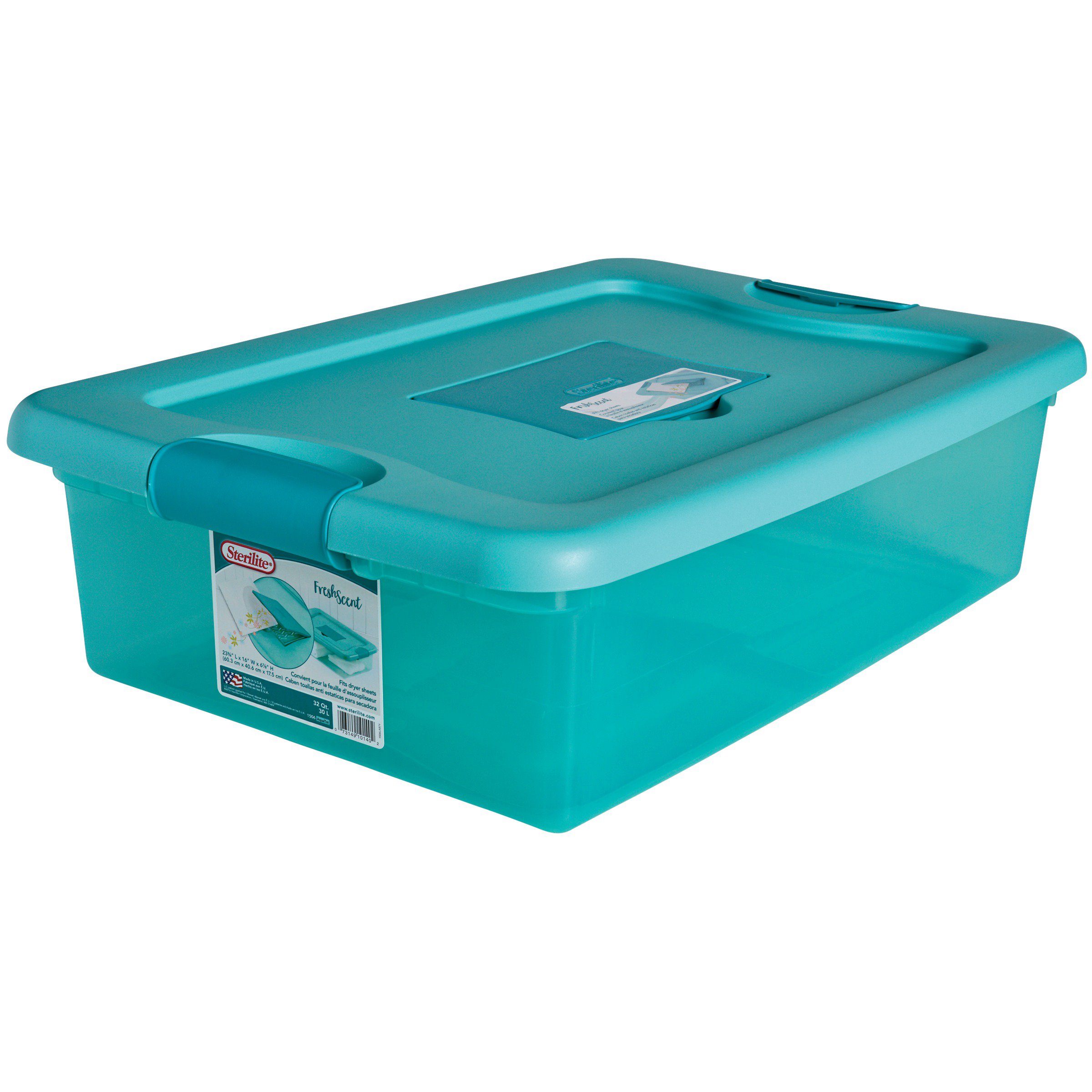 Sterilite Aqua Fresh Scent Latching Box with Lid Shop Closet
