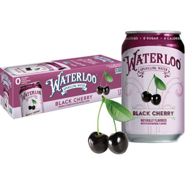 Waterloo Black Cherry Sparkling Water 12 pk Cans