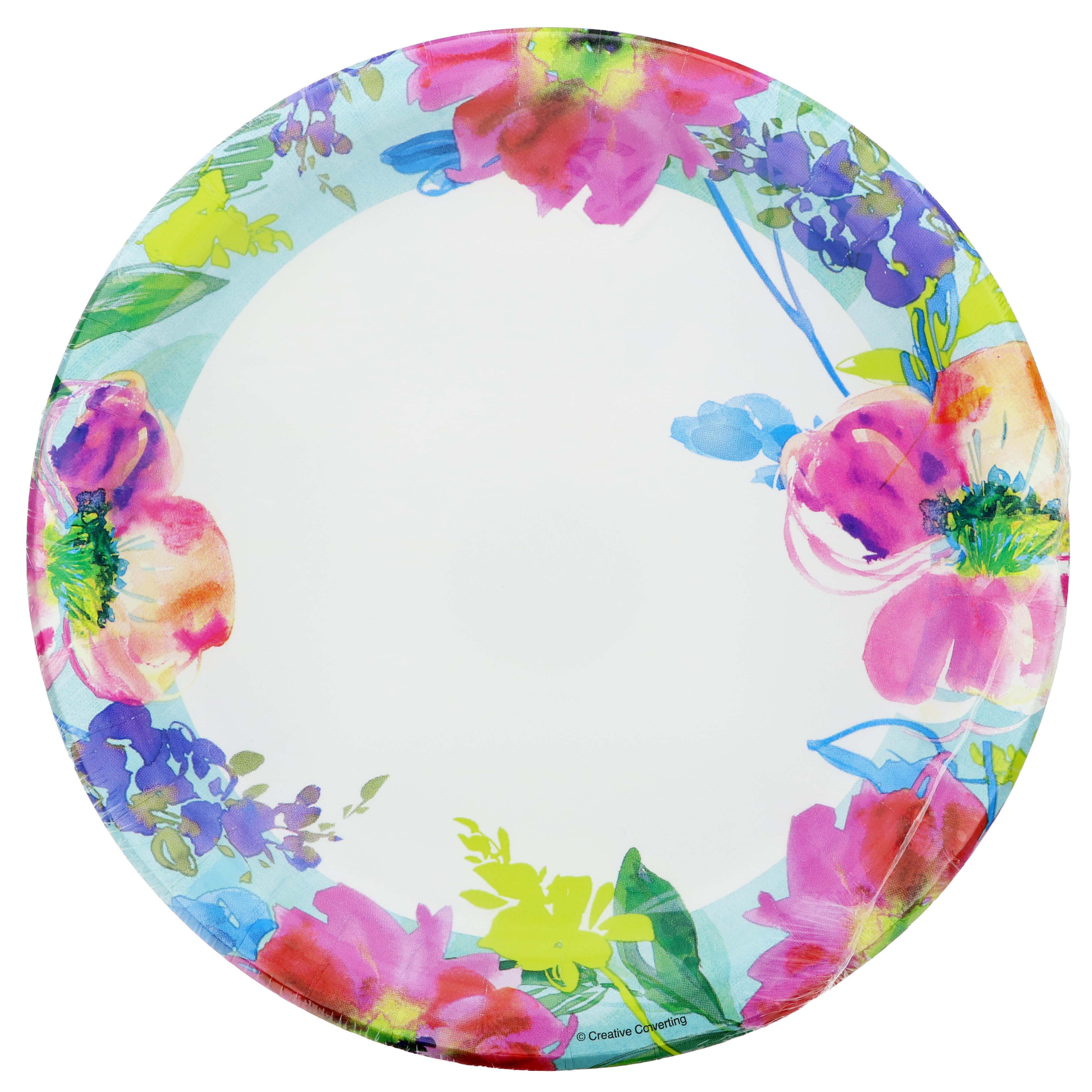 Creative Converting Painterly Floral Dinner Plate - Shop Plates & Bowls ...