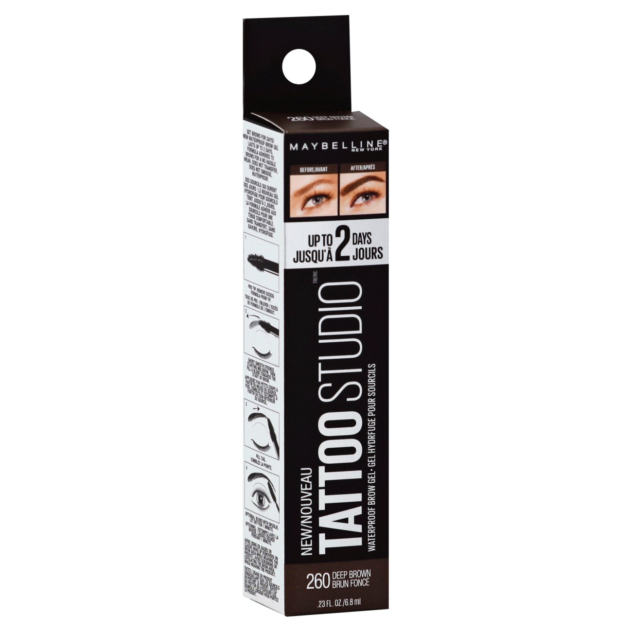 Maybelline TattooStudio Waterproof Eyebrow Gel, Deep Brown - Shop Makeup at  H-E-B